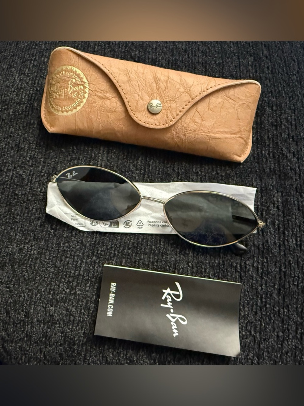 KAI BIO-BASED Ray-Ban Pale Gold Frame with Dark Gray Lenses - Never Used !